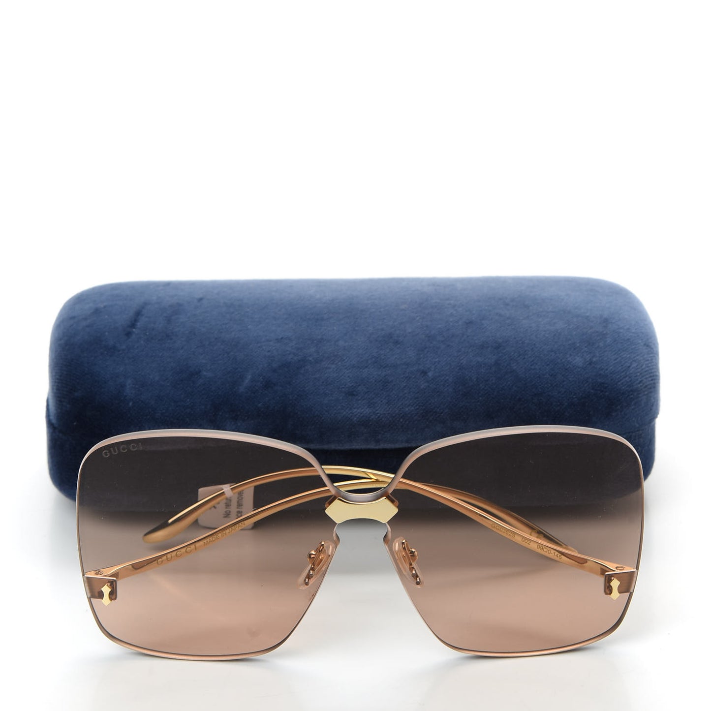 Rimless Sunglasses GG0355S Gold Flash Pink
