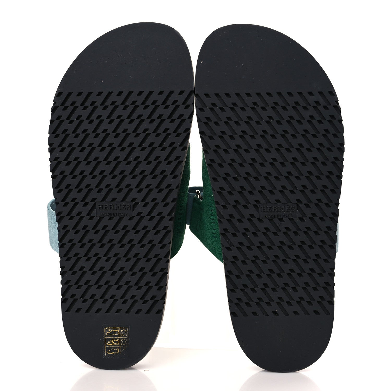 Hermes Suede Goatskin Womens Chypre Sandals 38 Vert Cactus Vert d'eau 5 of 8
