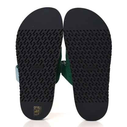 Hermes Suede Goatskin Womens Chypre Sandals 38 Vert Cactus Vert d'eau 5 of 8