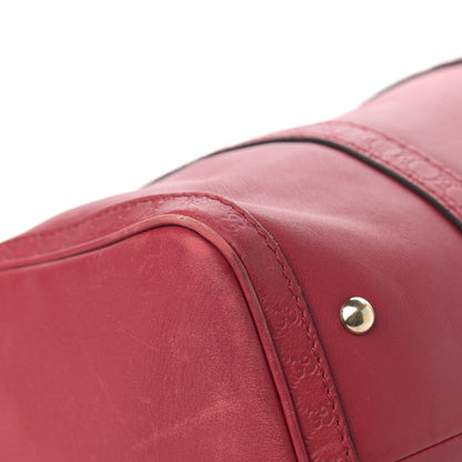 Gucci Calfskin Microguccissima Trim Medium Boston Raspberry Red 9 of 17