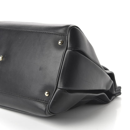 Gucci Calfskin Bold Bamboo Medium Top Handle Bag Black 7 of 11