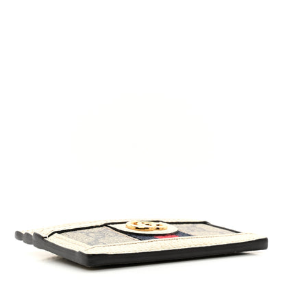 Gucci GG Supreme Monogram Textured Calfskin Web Ophidia Card Holder Beige Ebony Mystic White 4 of 7