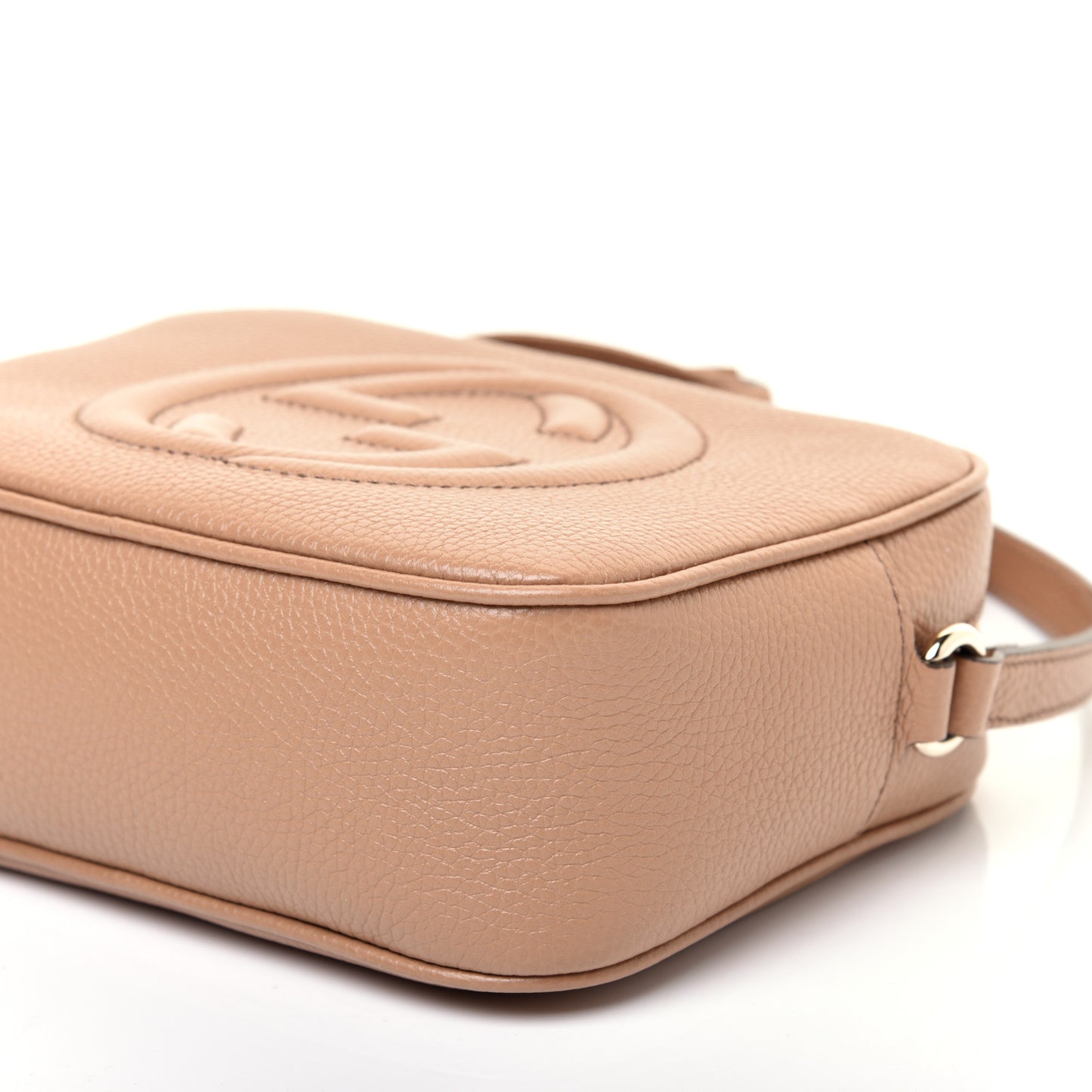 Pebbled Calfskin Small Soho Disco Bag Rose Beige