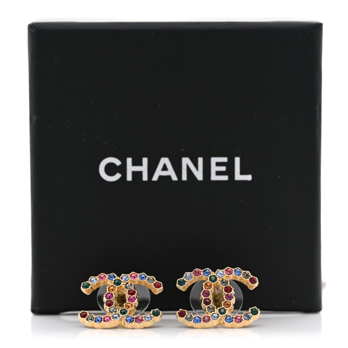 Crystal Over The Rainbow CC Earrings Gold Multicolor