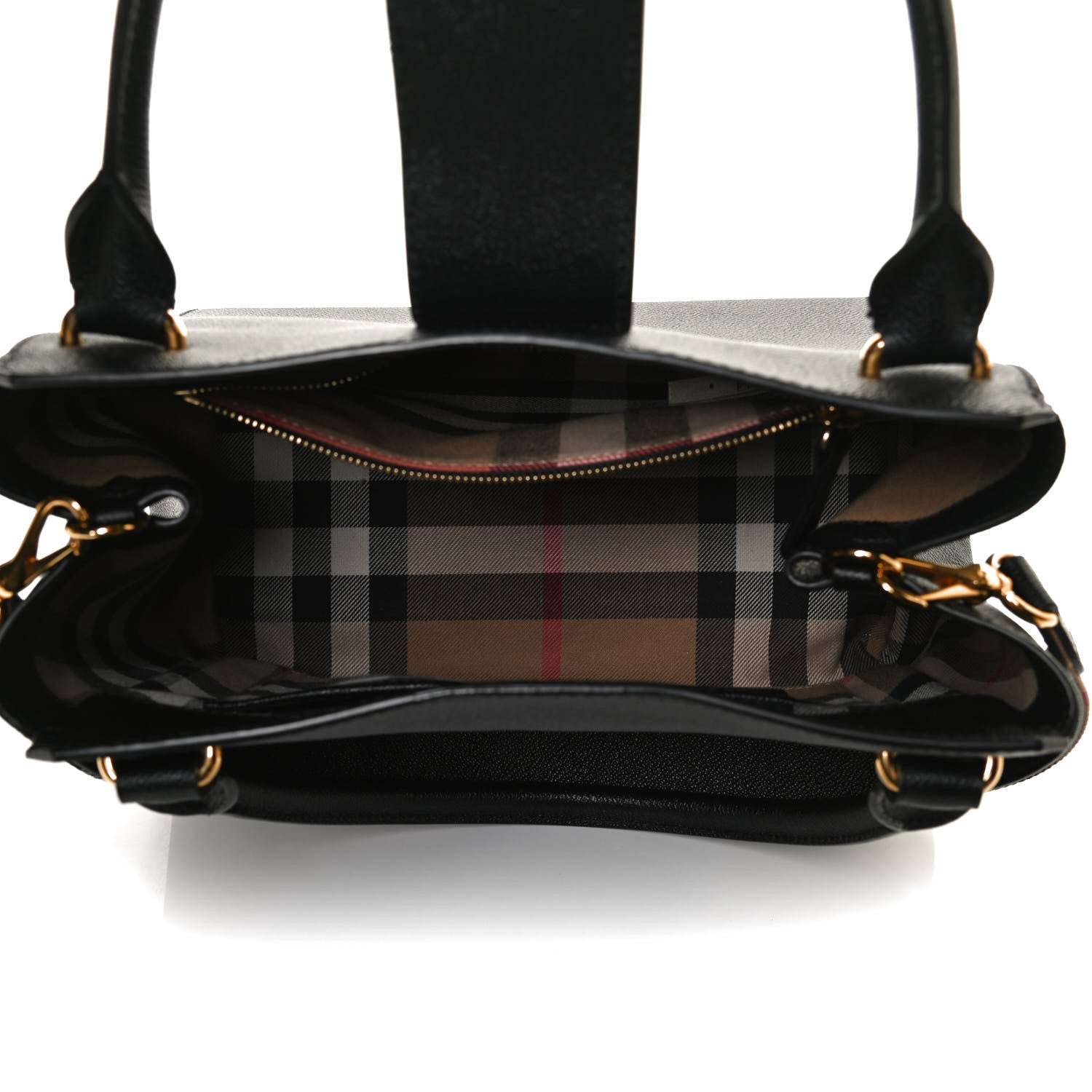 Burberry Soft Grain Calfskin Medium Buckle Tote Black 5 of 15