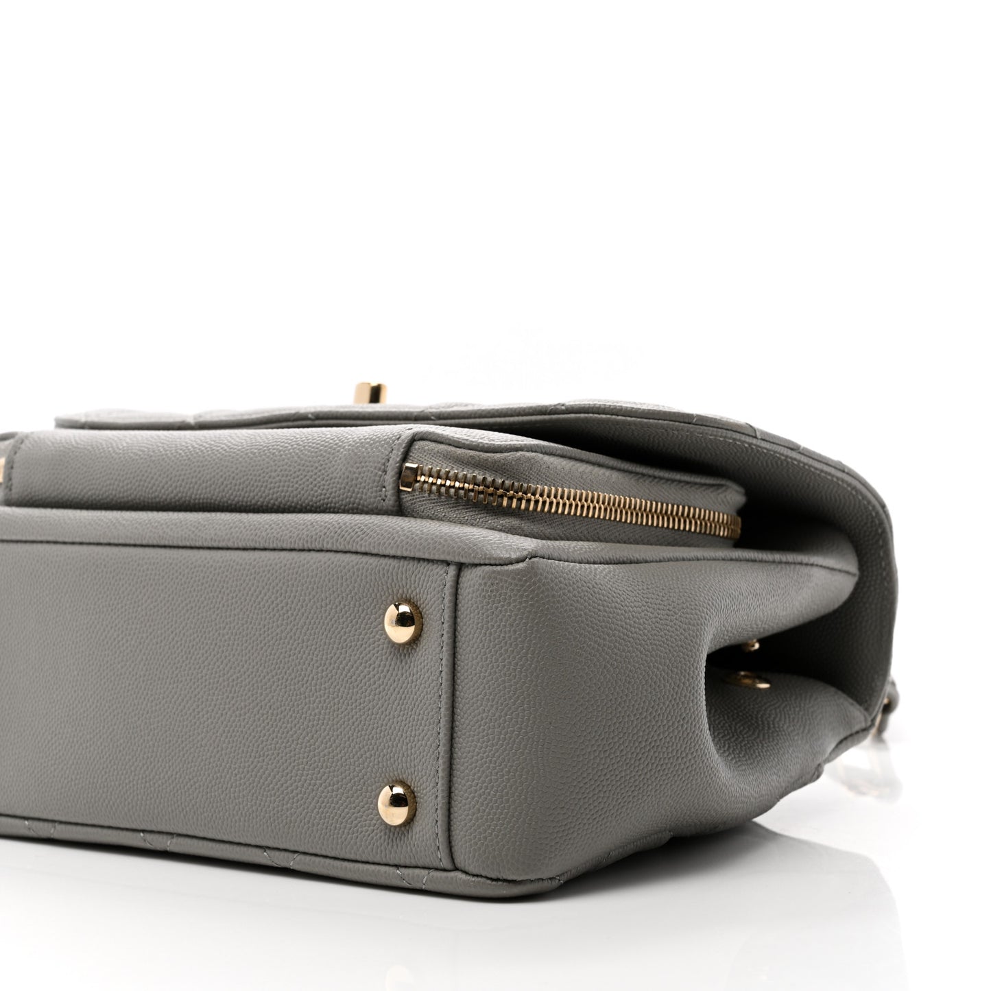 Caviar Quilted Medium Business Affinity Flap Grey