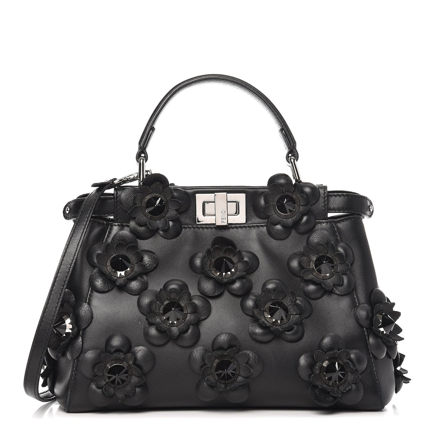Nappa Flowerland Mini Peekaboo Iconic Satchel Black