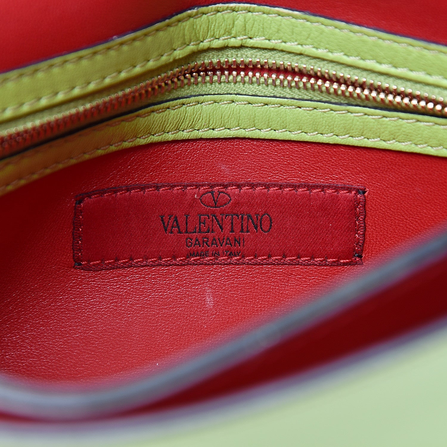 Valentino Garavani Nappa Rockstud Wristlet Clutch Pop Apple 5 of 9