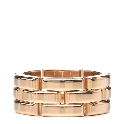 Cartier 18K Yellow Gold Maillon Panthere 3 Rows Ring 50 5.25 1 of 5