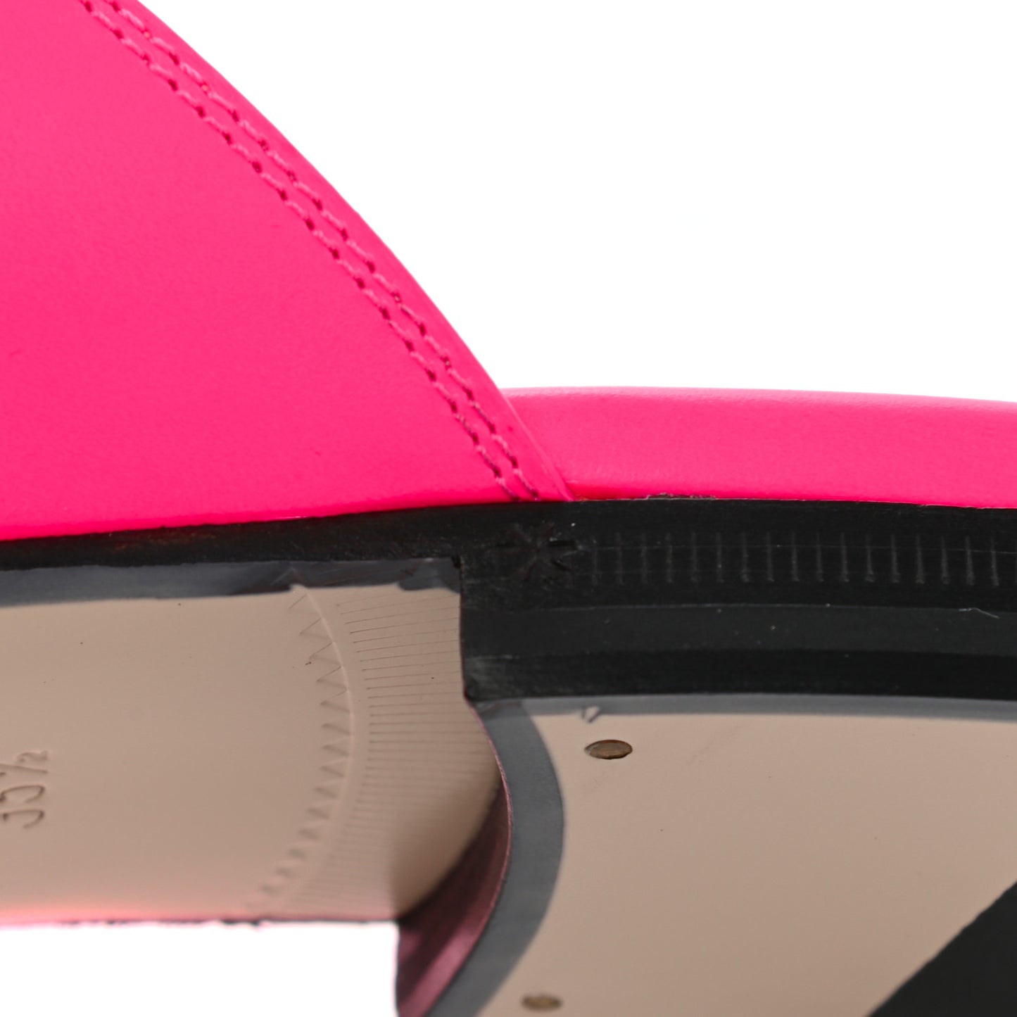 Calfskin Womens Princetown Slippers 35.5 Fuxia Fluo