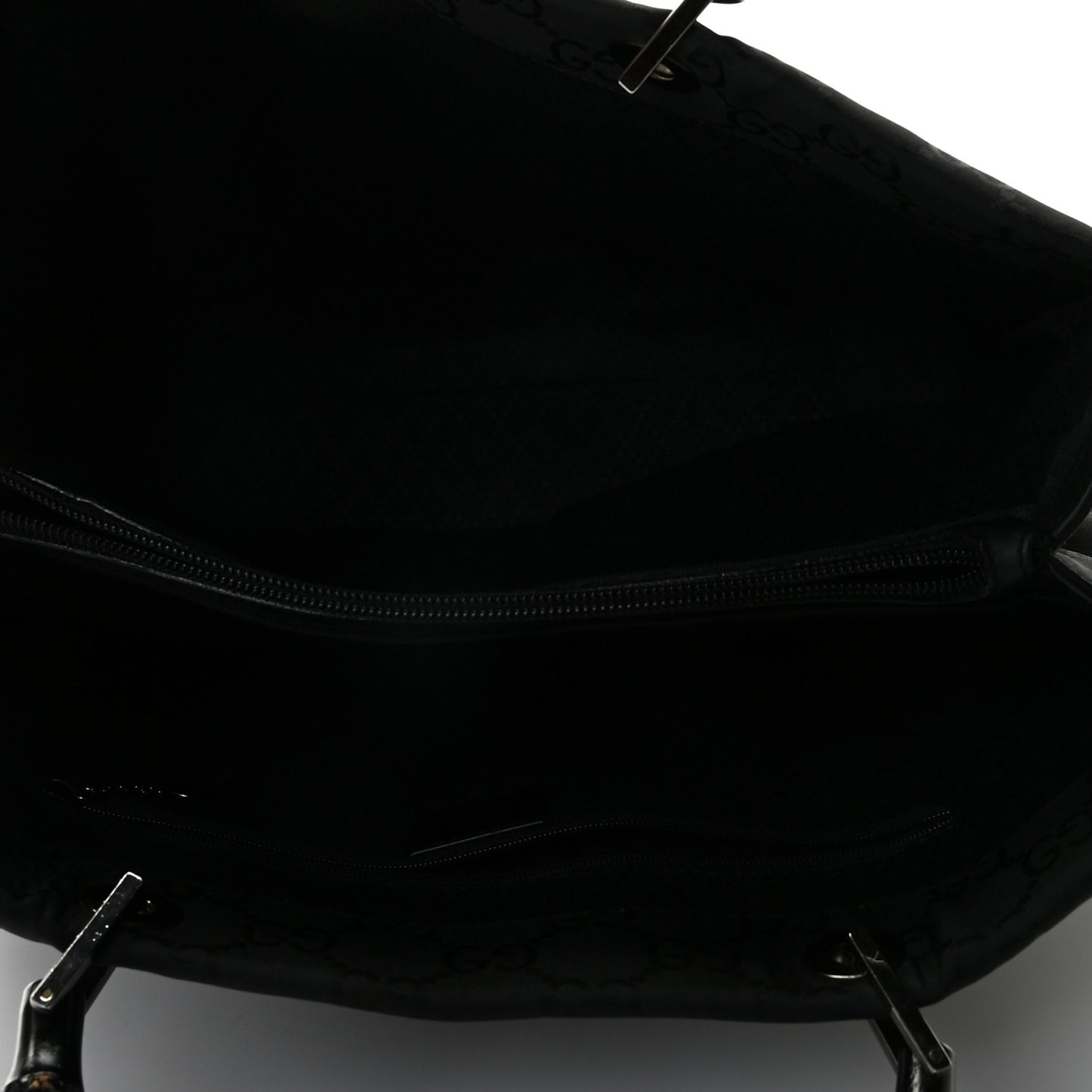 Nylon Monogram Bamboo Handle Bag Black