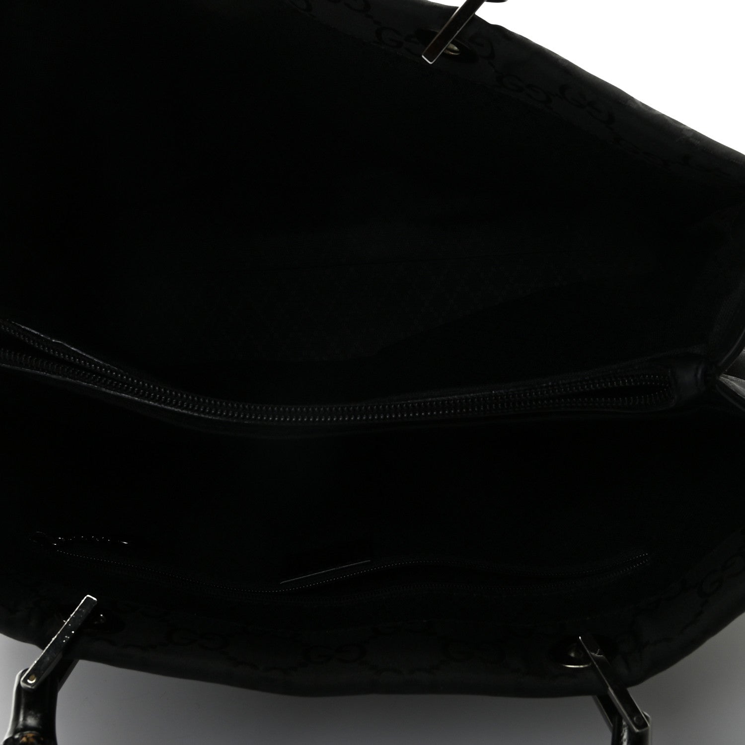 Gucci Nylon Monogram Bamboo Handle Bag Black 5 of 11