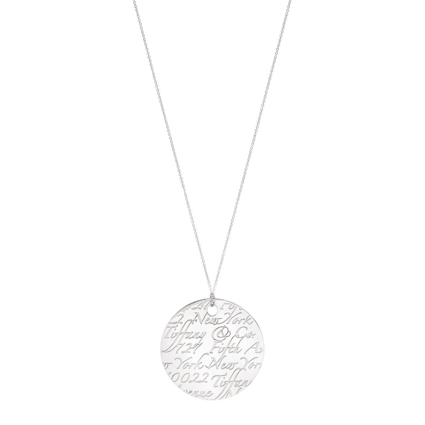 Sterling Silver Notes Round Pendant Necklace