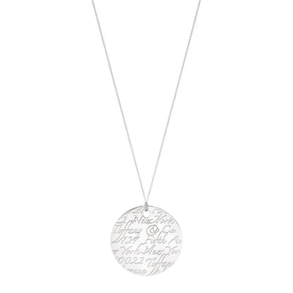 Tiffany Sterling Silver Notes Round Pendant Necklace 1 of 7