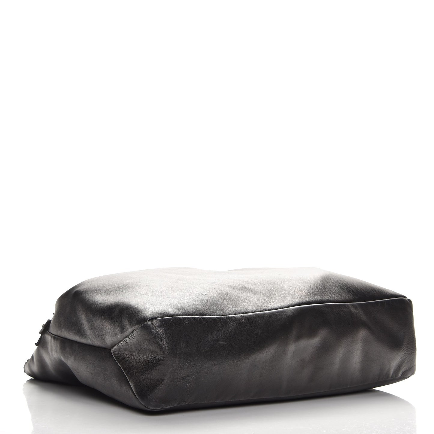 Calfskin Large Horsebit Chain Hobo Black