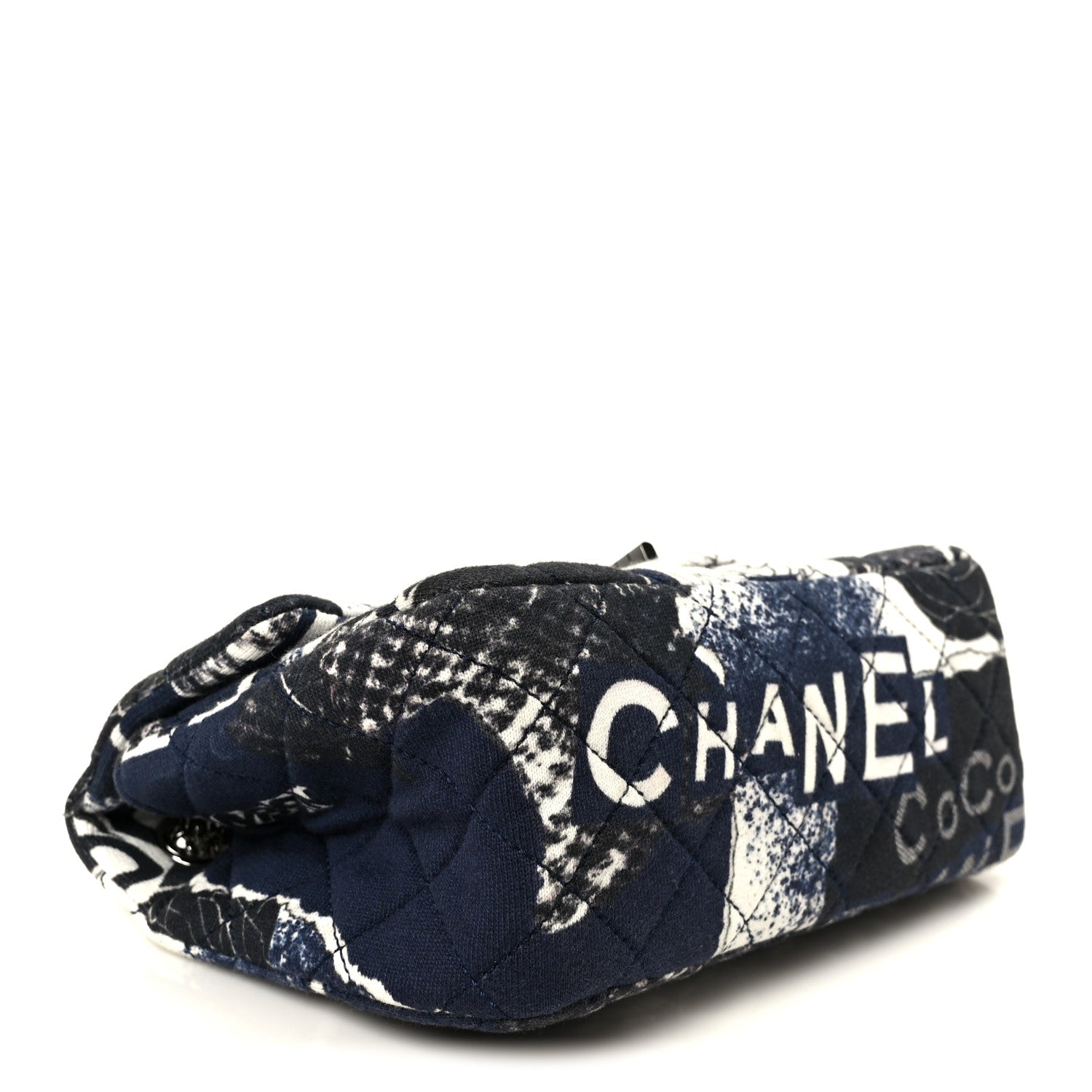 Chanel Jersey Quilted Camellia 2.55 Reissue Mini Flap Black White 4 of 10