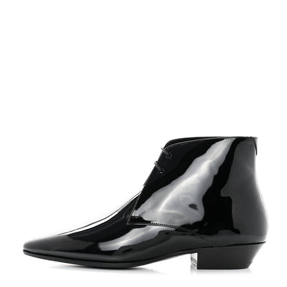 Saint Laurent Patent Calfskin Joan Ankle Boots 37 Black 1 of 9