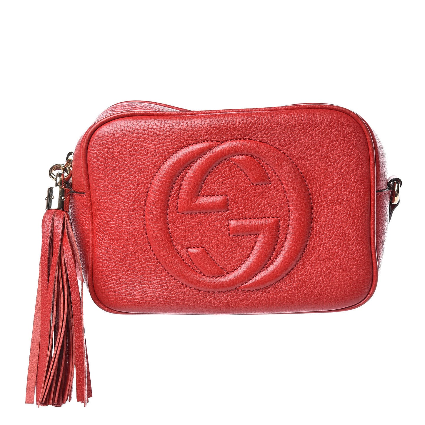 Pebbled Calfskin Small Soho Disco Bag Tabasco Red