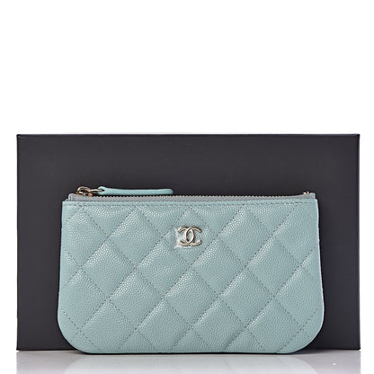 Chanel Caviar Quilted Small Cosmetic Case Light Blue 8 of 8