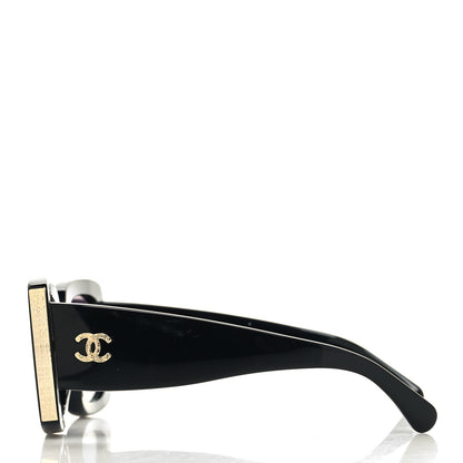 Chanel Acetate Rectangle Sunglasses 5435 Black 3 of 10