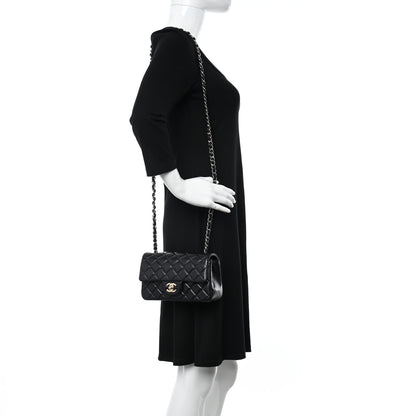 Chanel Lambskin Quilted Mini Rectangular Flap Black 2 of 11