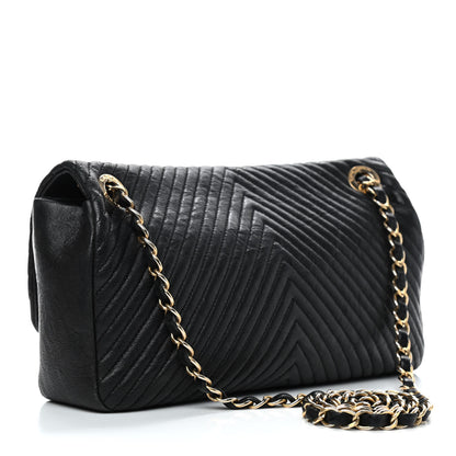 Chanel Calfskin Surpique Chevron Small Flap Black 3 of 10