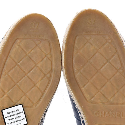 Chanel Lambskin CC Espadrilles 37 Dark Navy 11 of 13