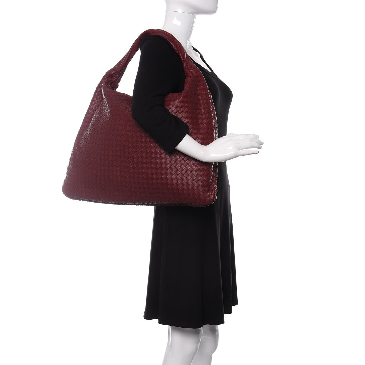 Nappa Intrecciato Maxi Veneta Hobo Vermillion