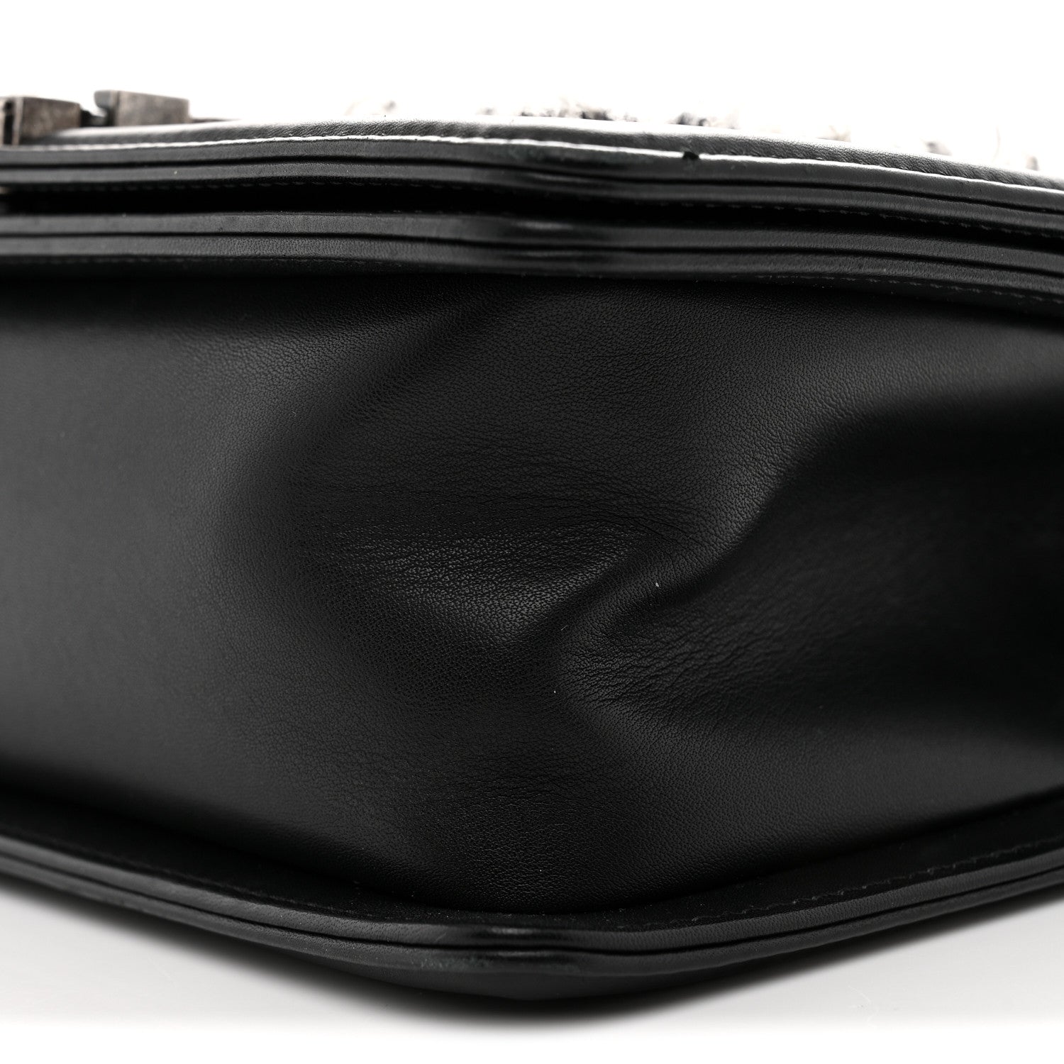 Chanel Tweed Calfskin Medium Boy Flap Black White 10 of 11