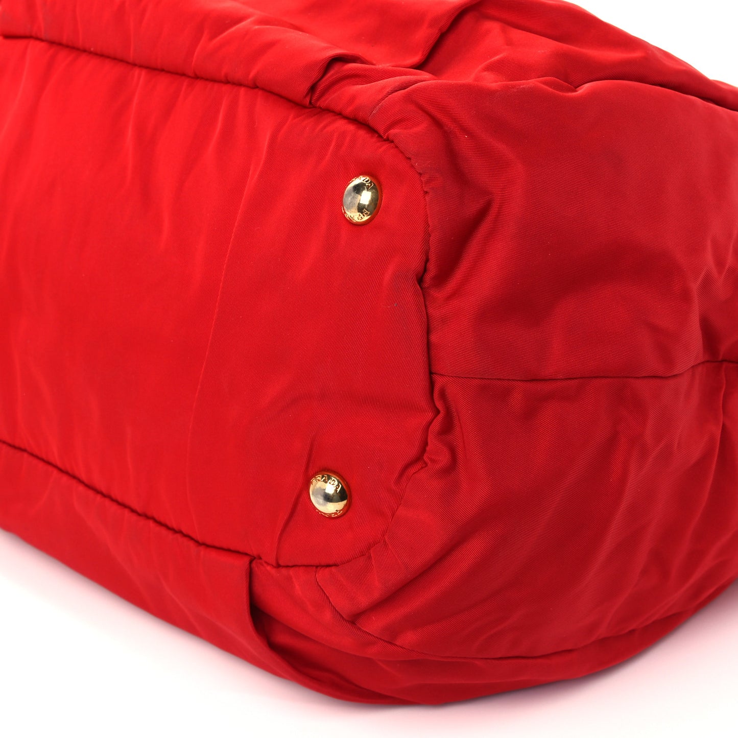 Tessuto Nylon Vitello Daino Tote Red