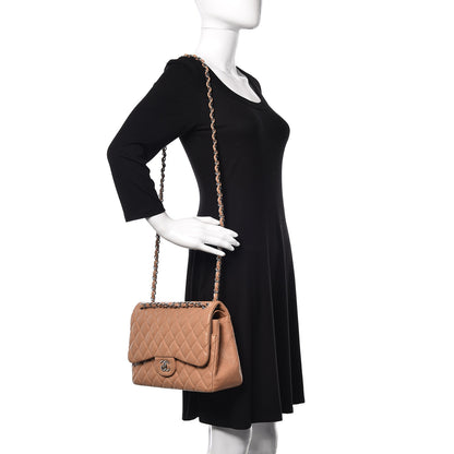 Chanel Caviar Quilted Jumbo Double Flap Beige 2 of 12