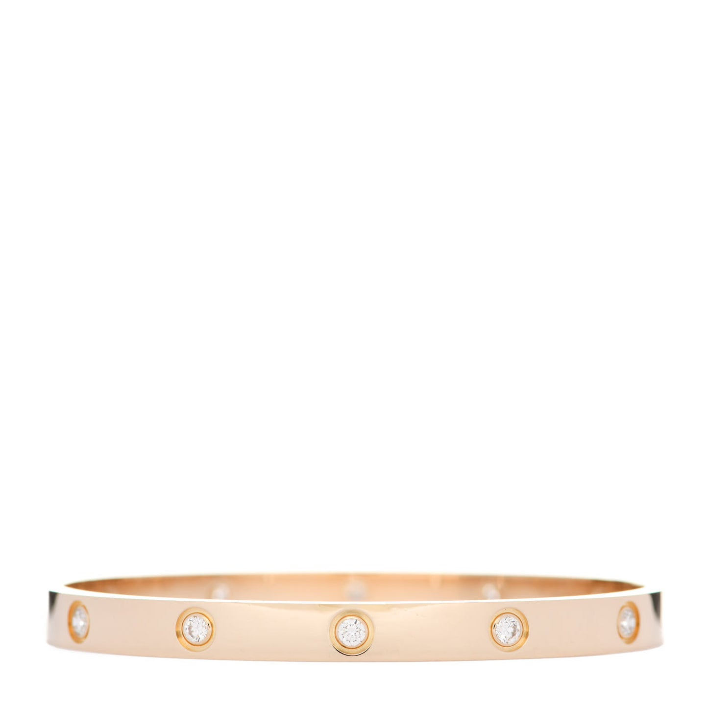 18K Yellow Gold 10 Diamond LOVE Bracelet 19
