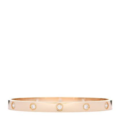 Cartier 18K Yellow Gold 10 Diamond LOVE Bracelet 19 2 of 6