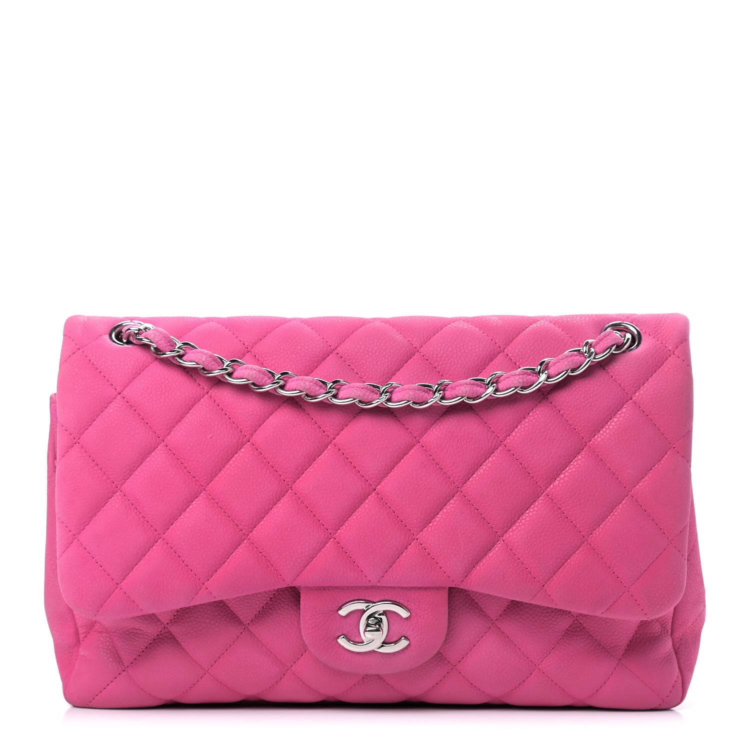 Chanel Iridescent Caviar Quilted Jumbo Double Flap Pink 1 of 10