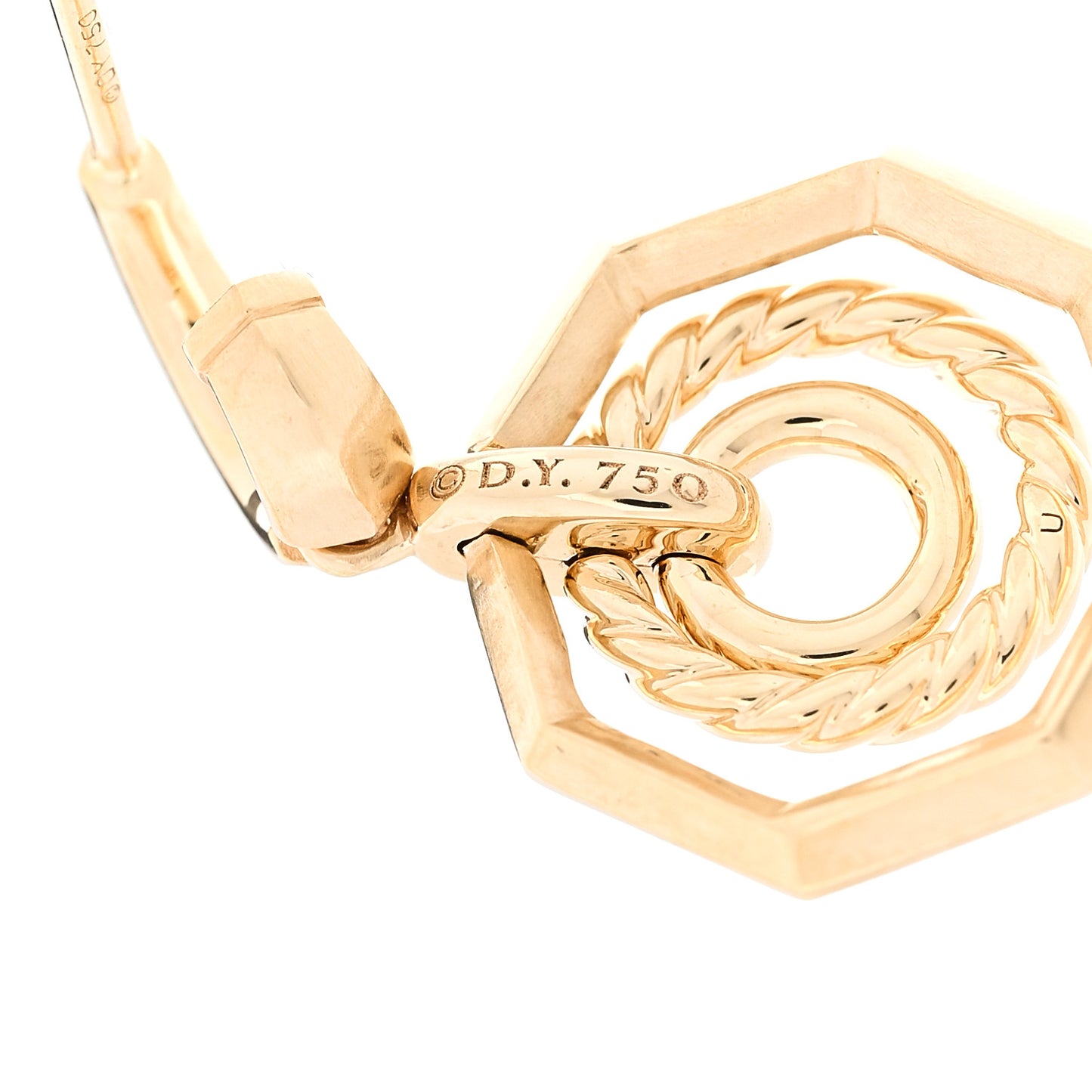 18K Yellow Gold Diamond 16mm Stax Drop Earrings