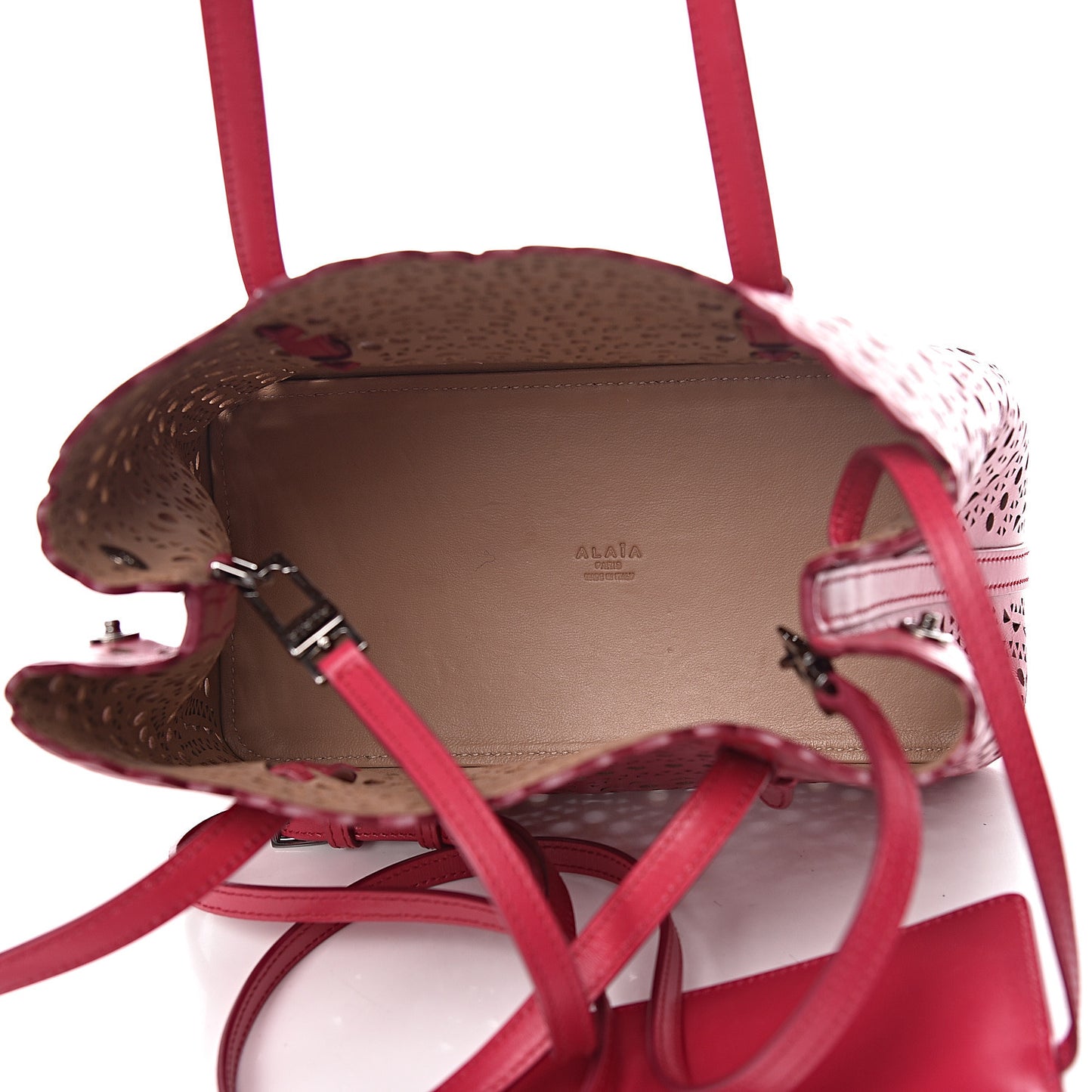 Calfskin Vienne Wave Mina 25 Bag Framboise