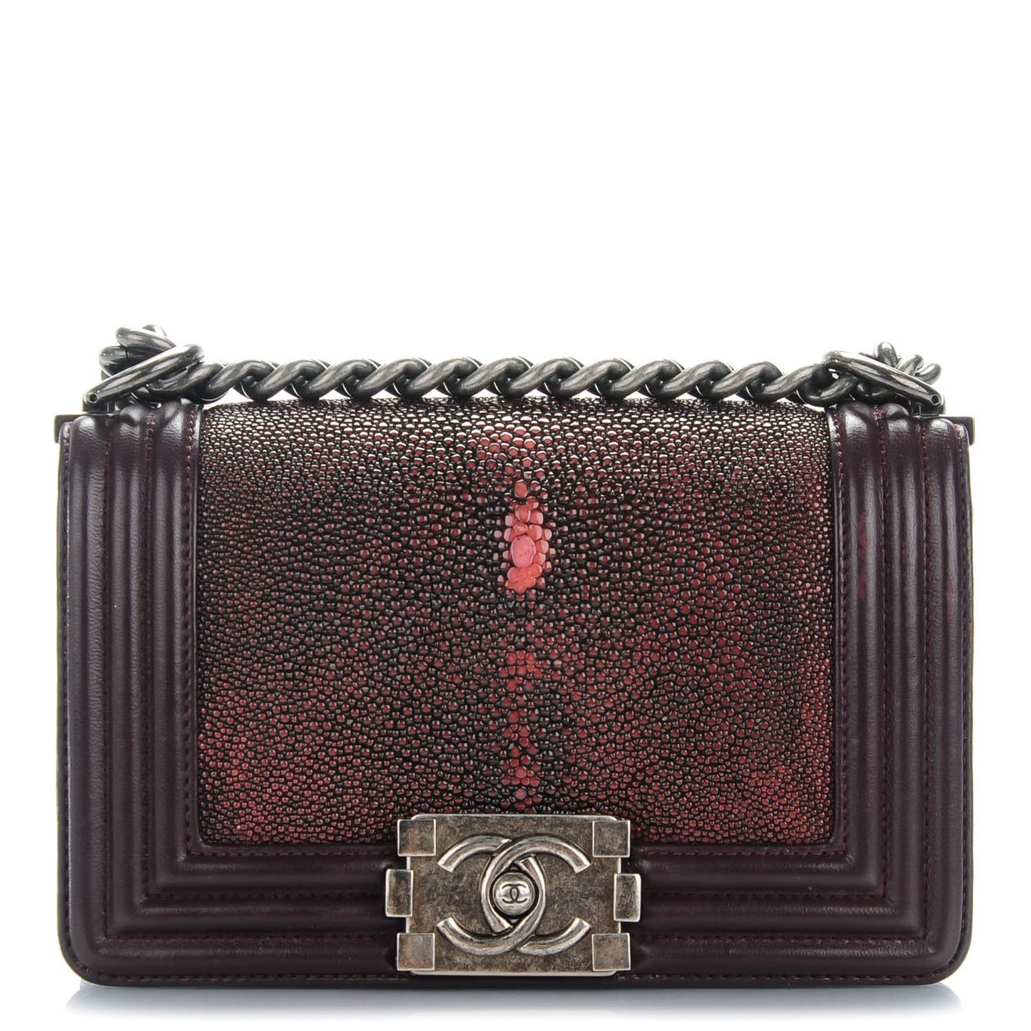 Galuchat Stingray Small Boy Flap Burgundy