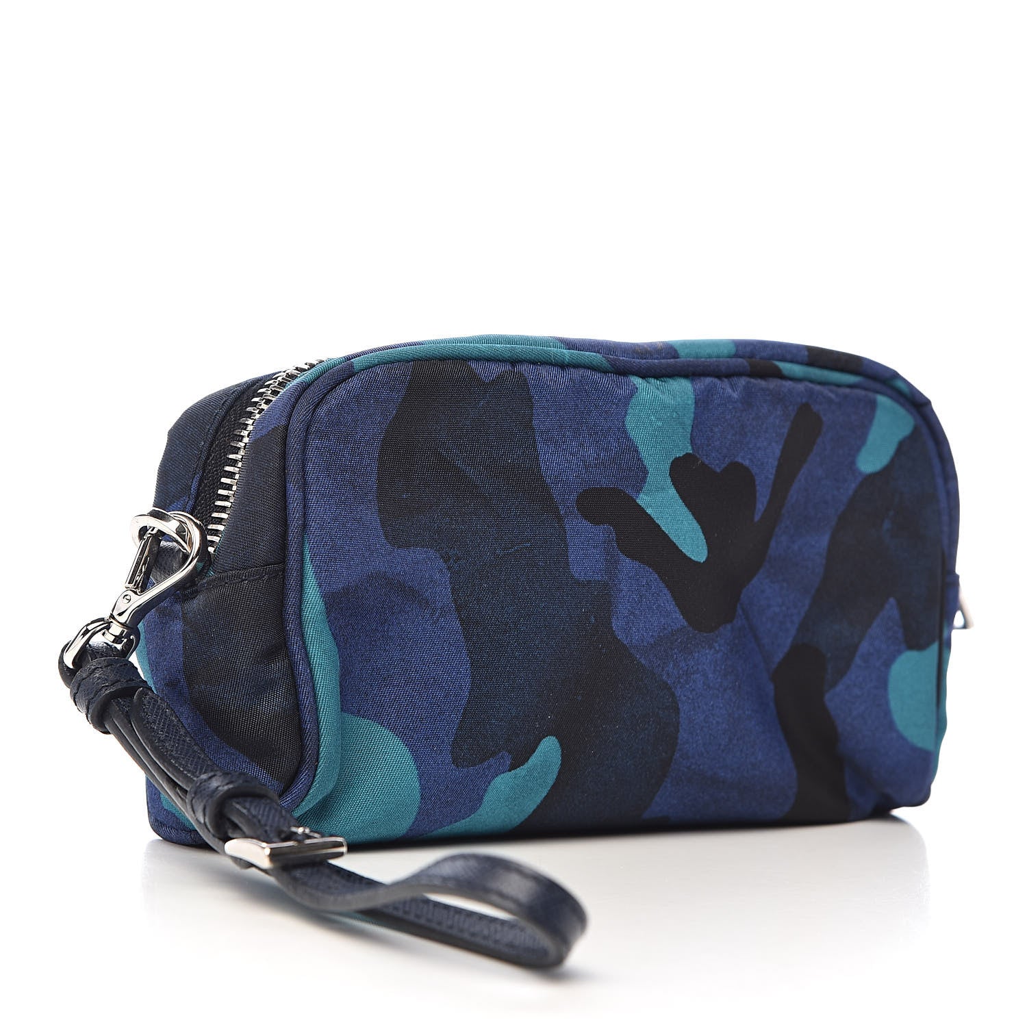 Prada Tessuto Nylon Camouflage Cosmetic Pouch Royal 3 of 6