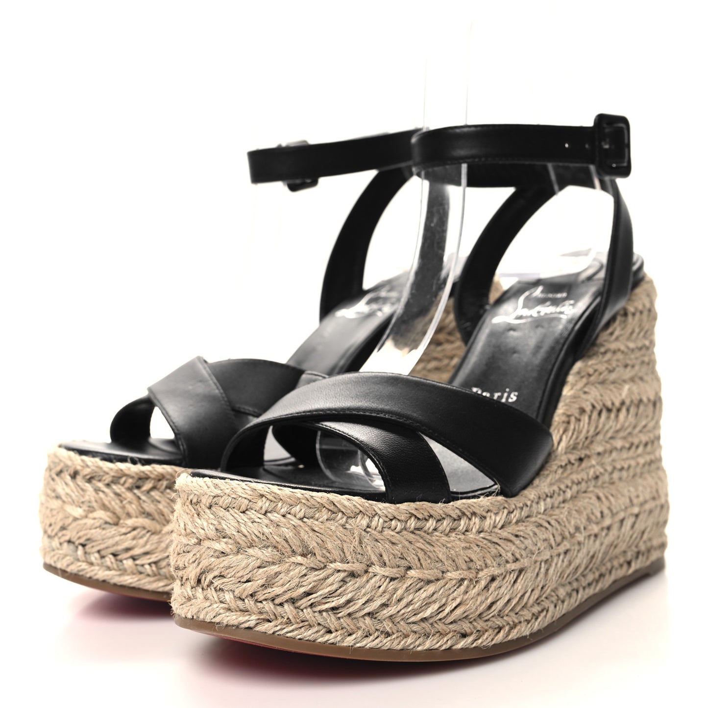 Goatskin Mariza Zeppa 130 Espadrille Sandals 37 Black Natural