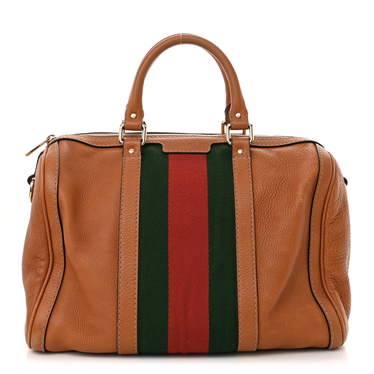 Calfskin Vintage Web Medium Boston Tobacco