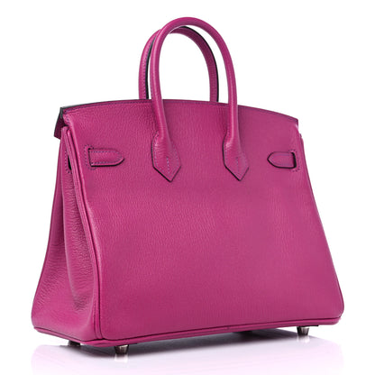 Hermes Chevre Mysore Horseshoe Birkin 25 Rose Pourpre 3 of 10