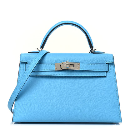 Hermes Epsom Mini Kelly Sellier 20 Celeste 1 of 10