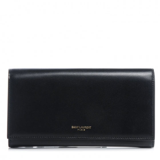 Saint Laurent Leather Classic Large Flap Wallet Black 1 of 8