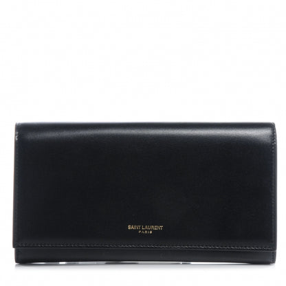 Saint Laurent Leather Classic Large Flap Wallet Black 1 of 8