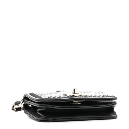 Chanel Lambskin Crystal Quilted Mini Chain Belt Bag Black 4 of 11