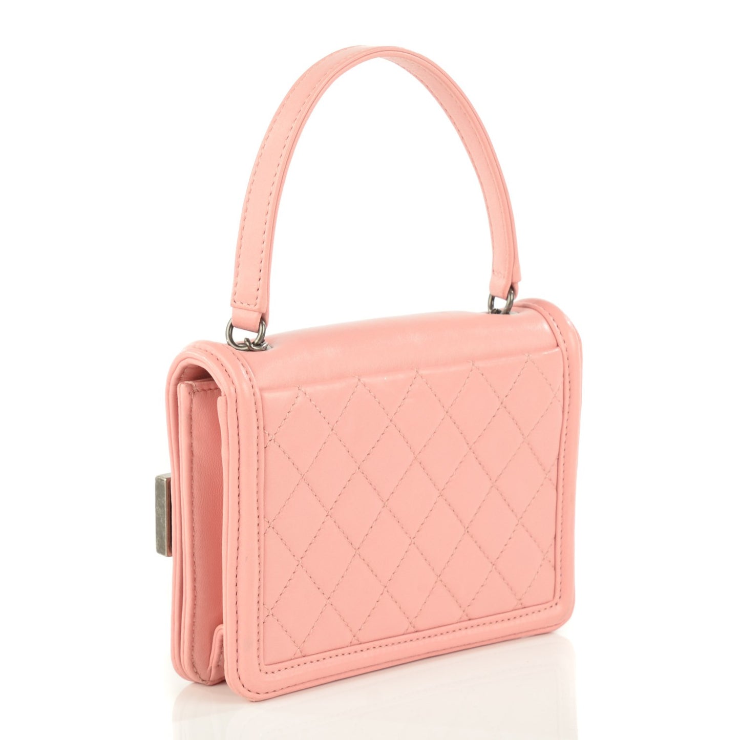 Lambskin Plexiglass Boy Brick Flap Pink