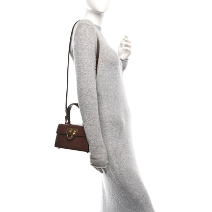 Salvatore Ferragamo Brushed Off Calfskin Mini Iconic Top Handle Bag  Cocoa Brown 2 of 10