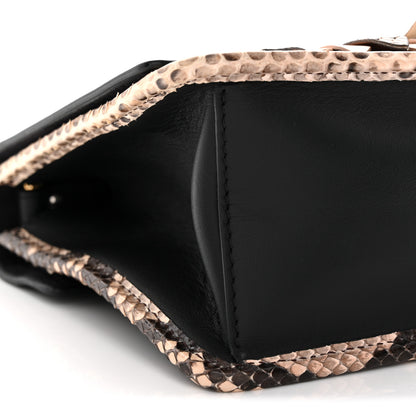 Fendi Vitello Century Snakeskin F is Fendi Flower Burst FF Small Kan I Shoulder Bag Black Beige 9 of 13
