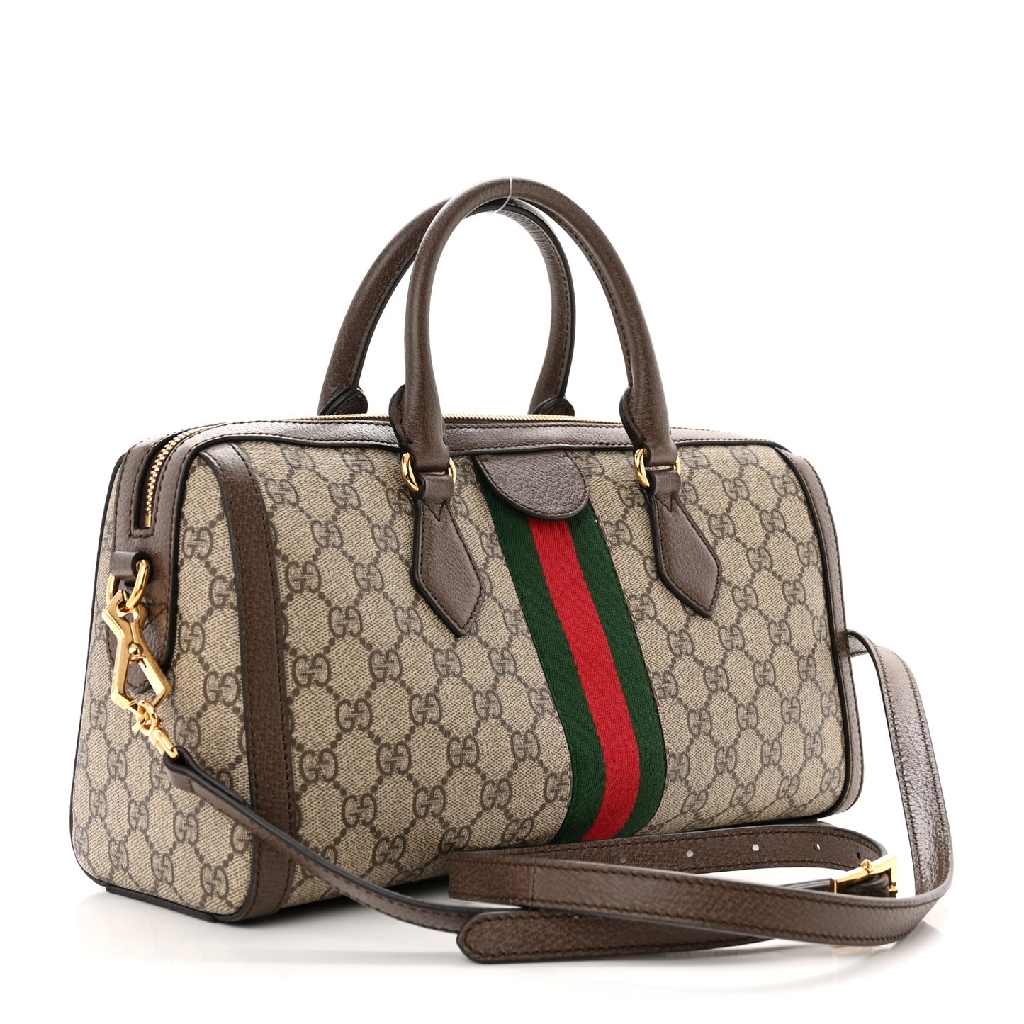 GG Supreme Monogram Web Medium Ophidia Boston Brown