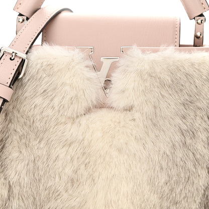 Louis Vuitton Mink Calfskin Goatskin Capucines Mini Silver Snow Grey Rosewater Pink 7 of 10